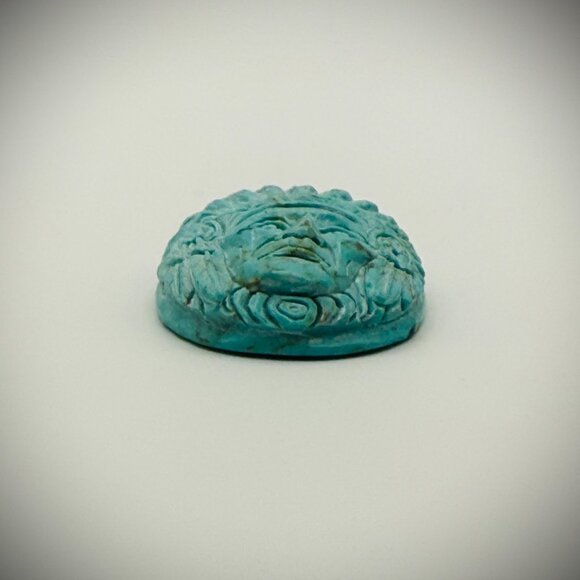 Carved Turquoise Chief Pendant - 15g - 925 bail - Picture 3 of 4